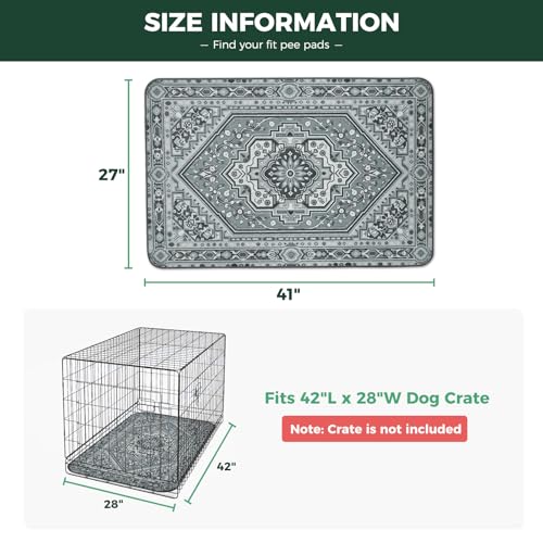 Washable Pee Pads for Dogs (Boho Grey / 27" x 41" (2 Packs))