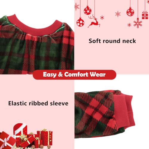 Small Dogs Outfit Soft Puppy Onesies Pjs Christmas Dog Pajamas Pet Coat Cat Apparel Comfy Doggie Jumpsuit Bodysuit for All Seasons P357XL (Plaid Snow / X-Large)