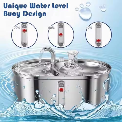 Dual Bowl Cat Water Fountain 3L