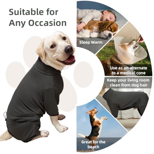 Dog Pyjamas PJS Sweater Clothes and Home Clothing Suitable for Small to Medium Breeds of Dogs (Thin Gray / L)