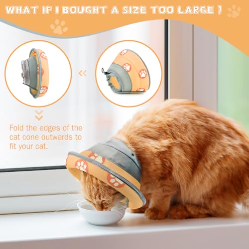 Cat Cone Collar Soft Elizabethan Collar for Surgery Recovery (Orange / S (Neck 5"-7"))