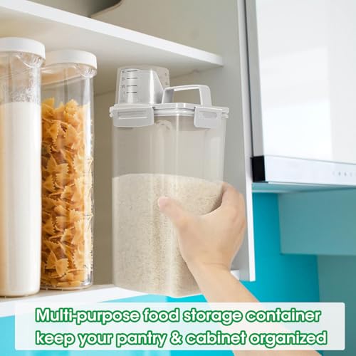 Rice Storage Container 3 to 5 Lbs (3Qt-Light Grey)