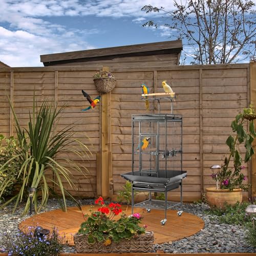 Bird Cage with Wheels (Black)