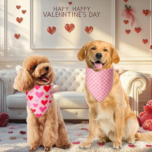 Valentines Dog Bandanas Large 3PCS (Valentines-26 / Large)