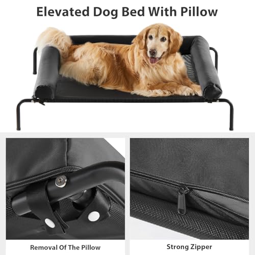 Large Elevated Cooling Cot (Black / 54.0"L x 34.0"W x 8.0"Th)