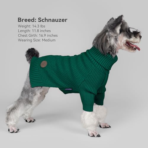 Dog Sweater Long Sleeve Warm Sweaters for Small Dogs Boy Girl Cats (Green / Medium)