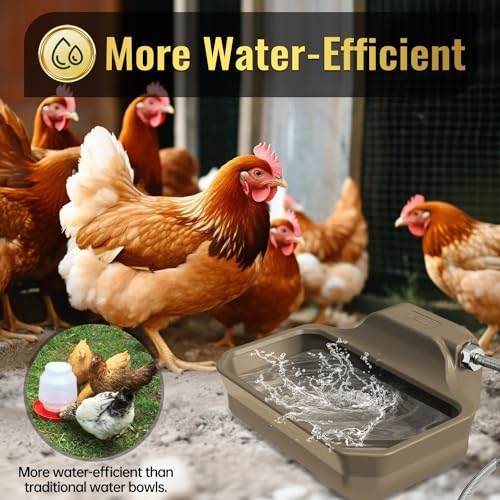 135OZ Automatic Water Dispenser for Large Dogs Patented Outdoor Dog Water Bowl Dispenser Automatic Dog Feeder Fit 3 (Brown / 135oz)