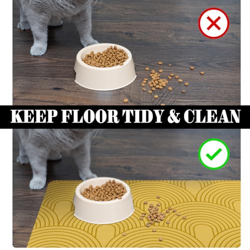 Dog Food Mats for Floors Absorbent (L(17"×30") / 01-Yellow)