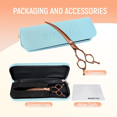 45° Super Curved Dog Grooming Scissors 7.5'' Matte Bronze (Antique Bronze)