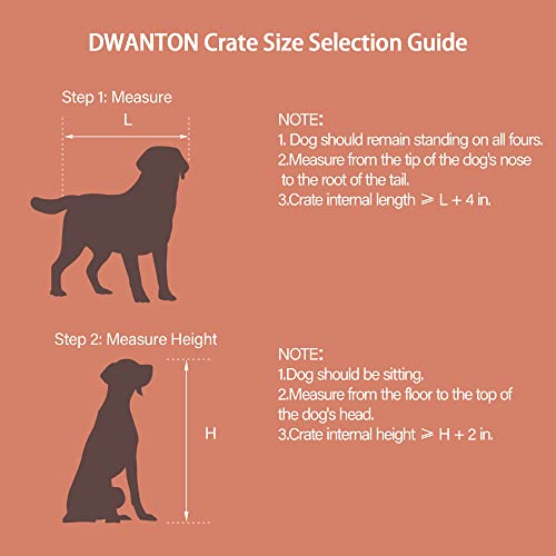 43.3" XXL Dog Crate Furniture with Cushion (Rustic Brown / 43.3"L x 29.1"W x 31.7"H)