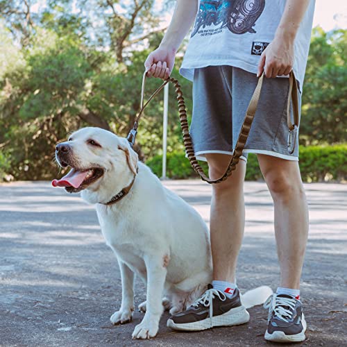 Tactical Military Bungee Nylon Dog Leash Adjustable (Grey)