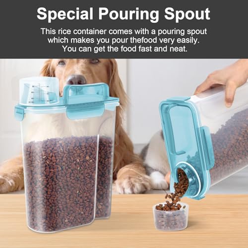 5 7Lbs Cat Dog Storage Container (Clear Blue / 5L-1pack)