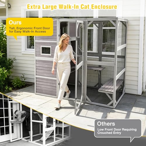 Catio Cat Enclosure Large Window Cat House for Outdoor Cats