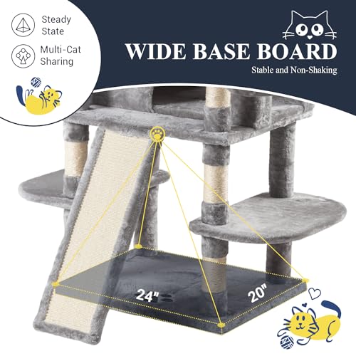 68 Inches Cat Tree (68 in / Light Grey)