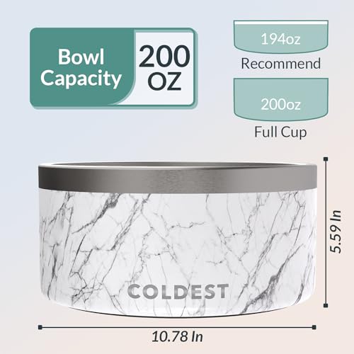Coldest Dog Bowl (200 oz / Carrara Marble)