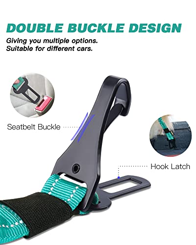 Dog Seat Belt for Car (Set Black+Teal)