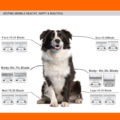 3PCS 7FC Blades Dog Grooming Blades Compatible with Andis (3pack #7fc)