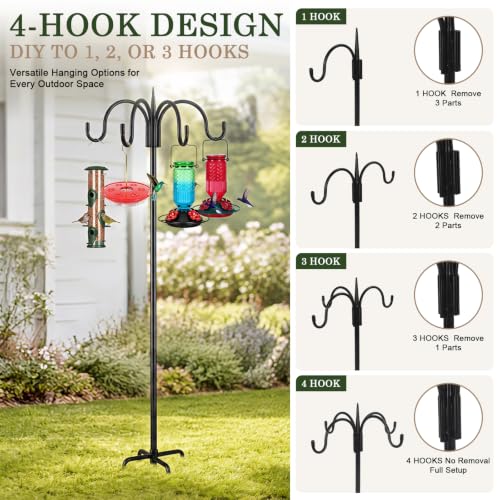 Heavy Duty Shepherds Hook 2 Pack 76" Four Hooks Adjustable (76 Inch)