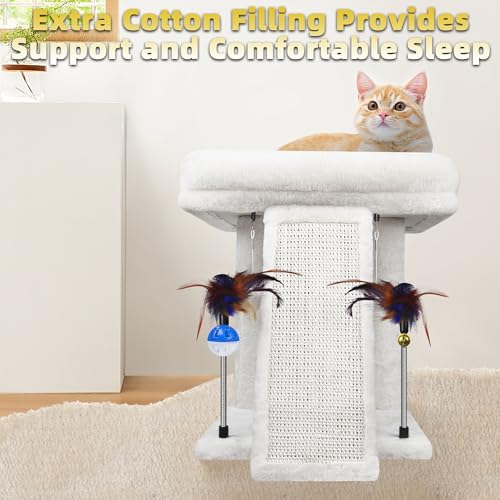 Cat Tree Cat Tower with Cat Scratching Post for Indoor Cats (Beige)