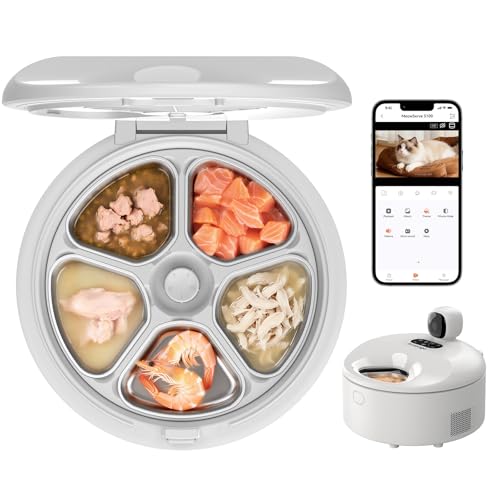 Automatic Wet Food Cat Feeder with Cooling (White)