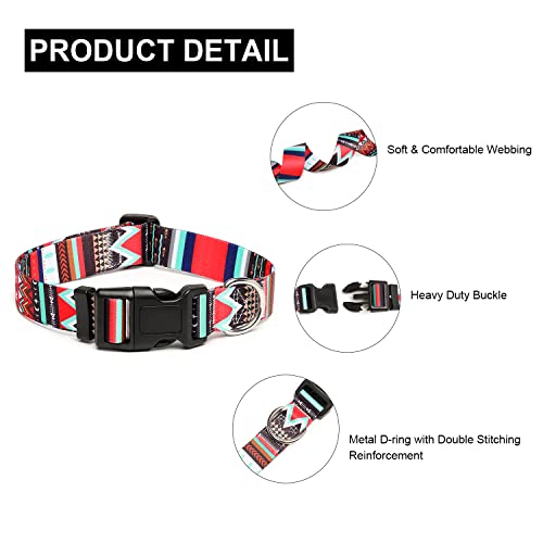 Adjustable Dog Collar (Extra Small / Tribal Red)