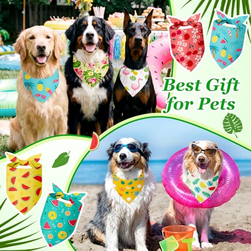 100 Pcs Summer Bandanas for Dogs Bulk (Summer / 31.5 x 21.7 x 21.7 Inch)