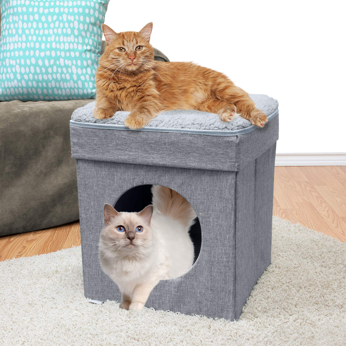 Indoor Cat Cube Furniture (A) Cat Cube (Gray))
