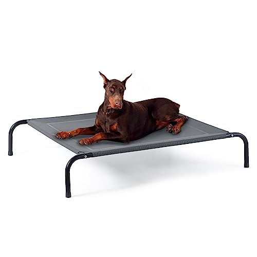 Outdoor Elevated Cooling XL Dog Bed for Extra Large Dog (Grey / 54"L x 35.4"W x 8"Th)