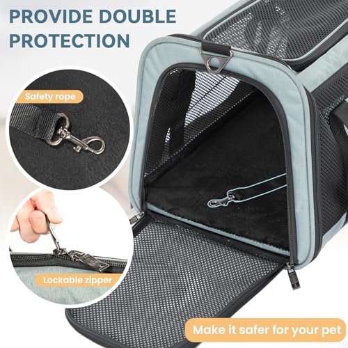 19 x 12 x 12 Large Cat Car Carrier (19.0"L x 12.0"W x 12.0"H / Z-Cyan blue)