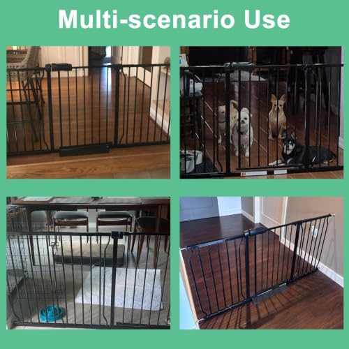 57.48 62.20" Extra Wide Pressure Mounted Baby Gate 30" Tall Black (Black / 57.48-62.20"/146-158cm)
