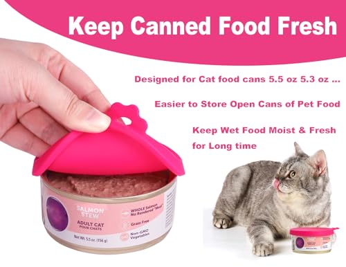 Cat Food Can Covers Lids for 5.5 oz Cans (Hot Pink)