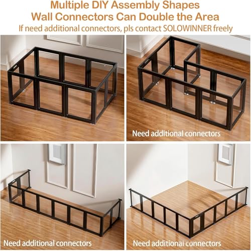 Clear Acrylic Dog Playpen Transparent Dog Playpen Indoor (Black / 30"H)