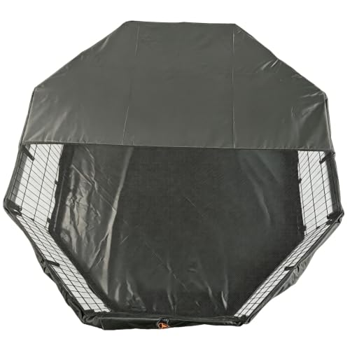 Puppy Playpen with Top Cover & Bottom Pad (Black / X-Small Pen: 24-Inch High)