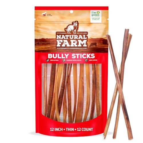 Odor Free Thin Bully Sticks (12" Thin - 12 Count)