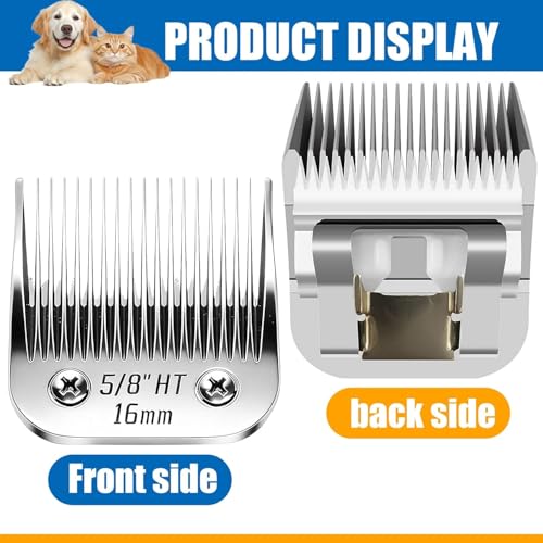 5 8" HT Wide Blade Dog Grooming Blades for Andis (Silver/Size 5/8)
