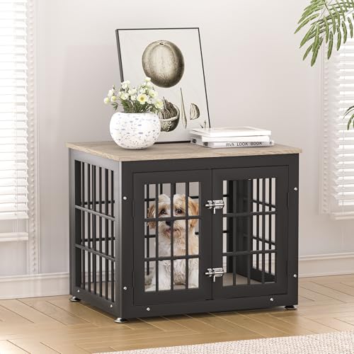 26" Heavy Duty Dog Crate Furniture for Small Dogs (Greige / 26.0"L x 20.5"W x 22.0"H)