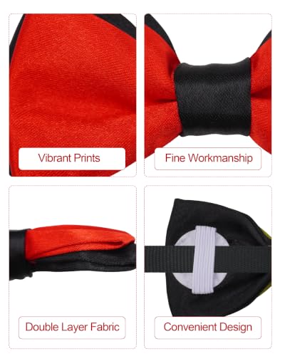 5 Pack Mixed Color Dog Bowties for Large Dogs Slide on Collar (M/L)