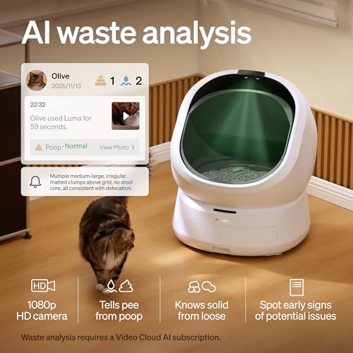 Automatic Litter Box with Accessories Kit & 90 (White / AI Bundle+ACC Kit)