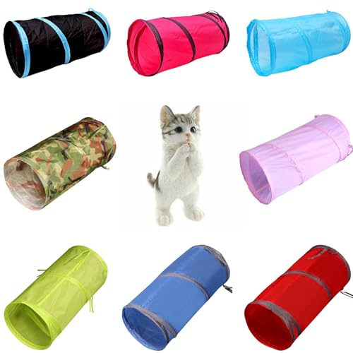 Cat Tunnel for Indoor Small Cats Kittens Rabbits (20 Inch (Pack of 3) / Light Green)