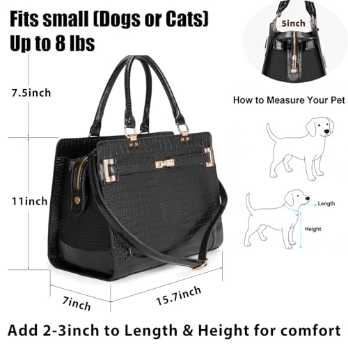 Fashion Pet Carrier Dog Cat Carrier Purse Soft (Black 3)