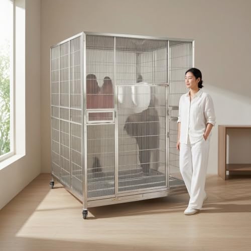 Large Outdoor Stainless Cage for Parakeets & Exotic Birds