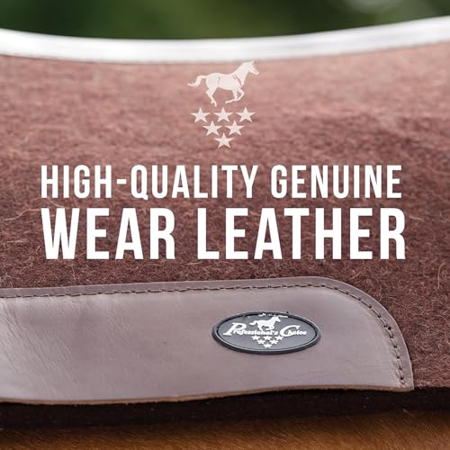 100% Steam Pressed Wool Felt Western Saddle Pad (31" x 32" x 1" / Chocolate)