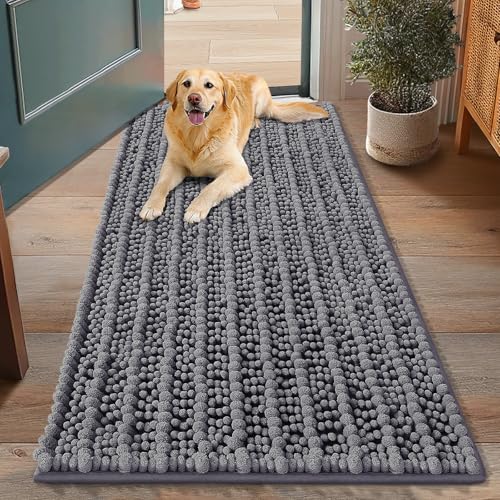 Dog Door Mat for Muddy Paws 48x30 (Layered-Dark Grey / 48"X30")