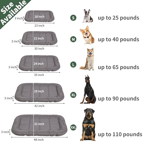 Durable Dog Bed Tough and Tear Proof Dog Crate Bed with Heavy (Gray / M(30"x21"x3"))