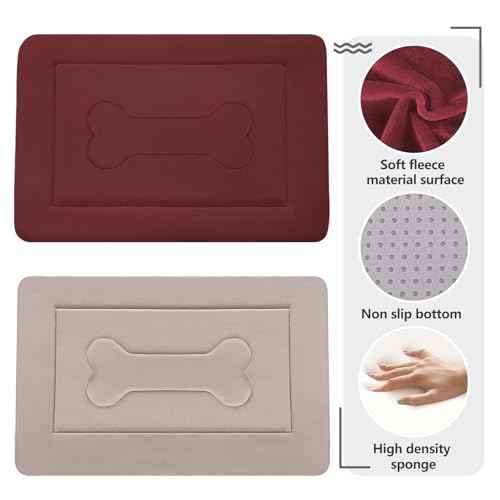 Medium Dog Bed Crate Mat 36 in Non (36.0"L x 23.0"W x 1.2"Th / Dark Red)