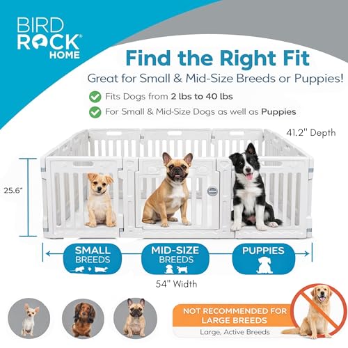 Pet Playpen with Door (White / 12-Panel - 25.6" H)