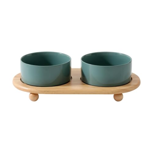 Raised Cat Bowl (Dark Green)