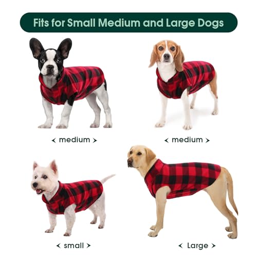 Dog Fleece Vest (Red Plaid / X-Small (Chest Girth: 14.2'' ))