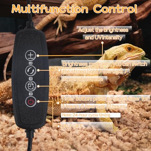 LED UVB Light for Reptile with Timer & Dimmer (11 Inch)