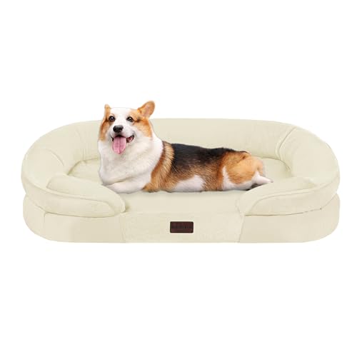 Orthopedic Waterproof Medium Dog Bed Sofa (Beige / Medium(36 x 25.5 x 6 inch))